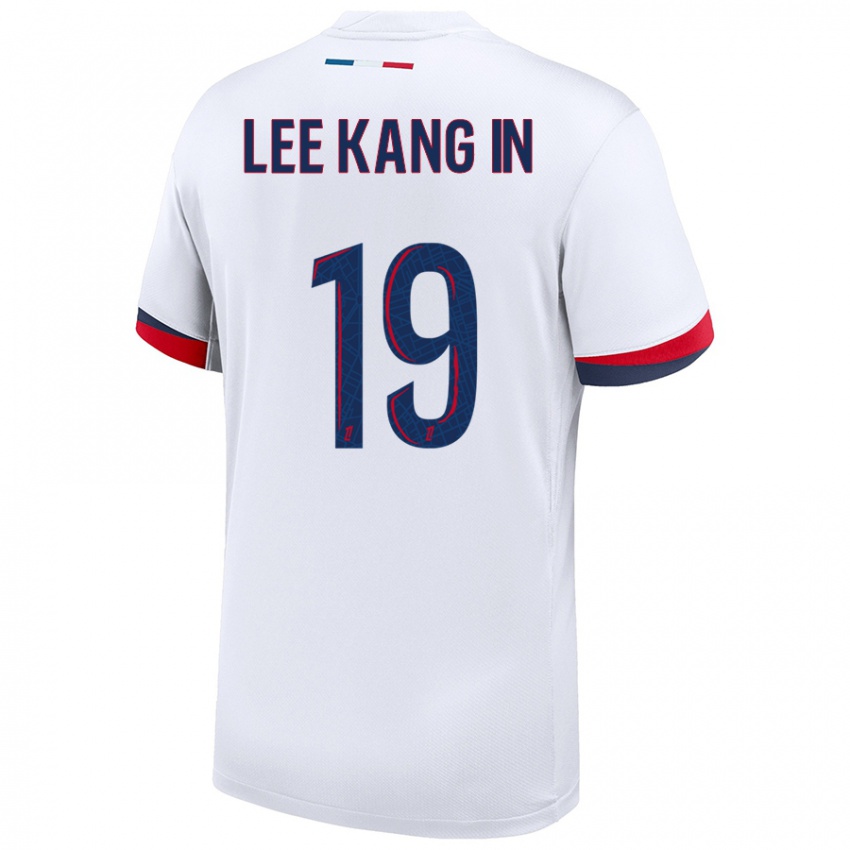 Herren Kang-In Lee #19 Weiß Blau Rot Auswärtstrikot Trikot 2024/25 T-Shirt Schweiz