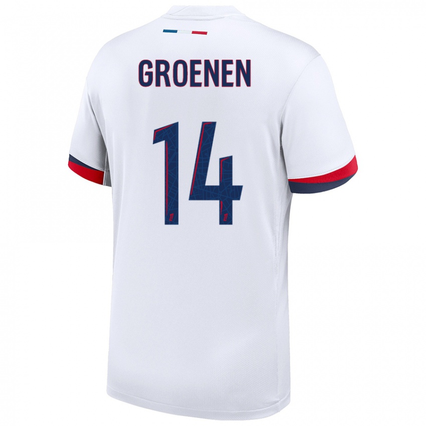 Herren Jackie Groenen #14 Weiß Blau Rot Auswärtstrikot Trikot 2024/25 T-Shirt Schweiz