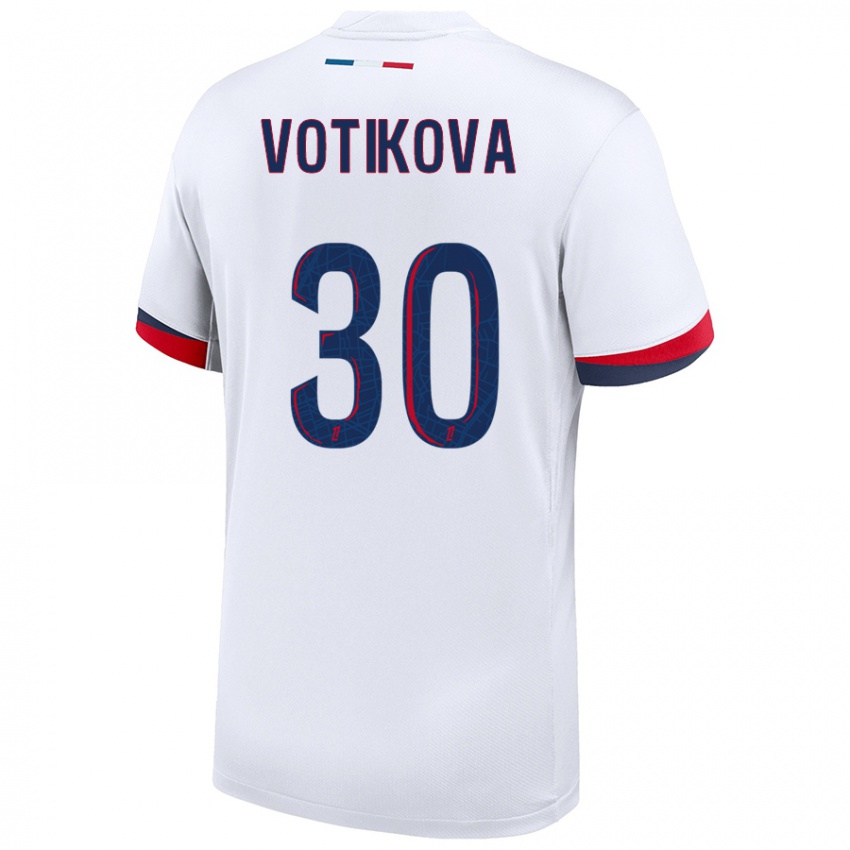 Herren Barbora Votikova #30 Weiß Blau Rot Auswärtstrikot Trikot 2024/25 T-Shirt Schweiz