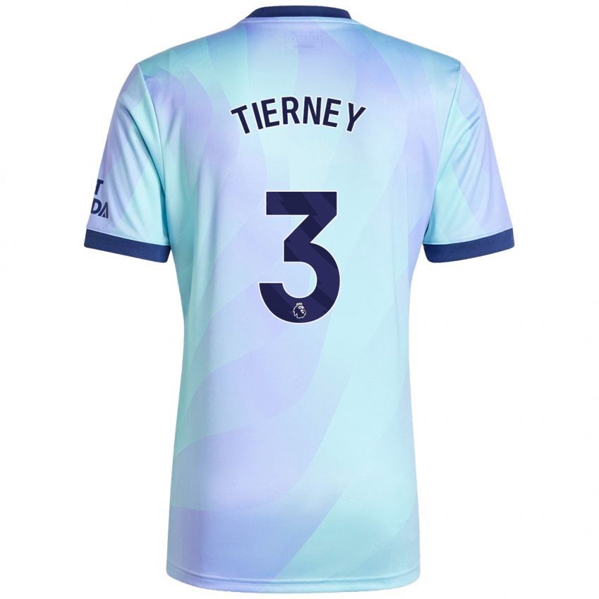 Homme Maillot Kieran Tierney #3 Aqua Troisieme 2024/25 T-Shirt Suisse