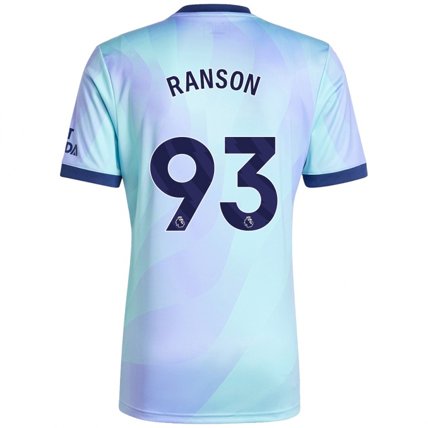 Homme Maillot Khari Ranson #93 Aqua Troisieme 2024/25 T-Shirt Suisse