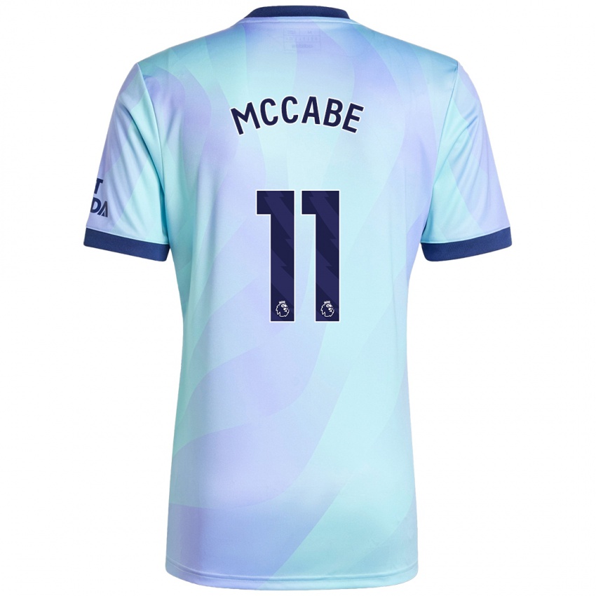 Homme Maillot Katie Mccabe #11 Aqua Troisieme 2024/25 T-Shirt Suisse