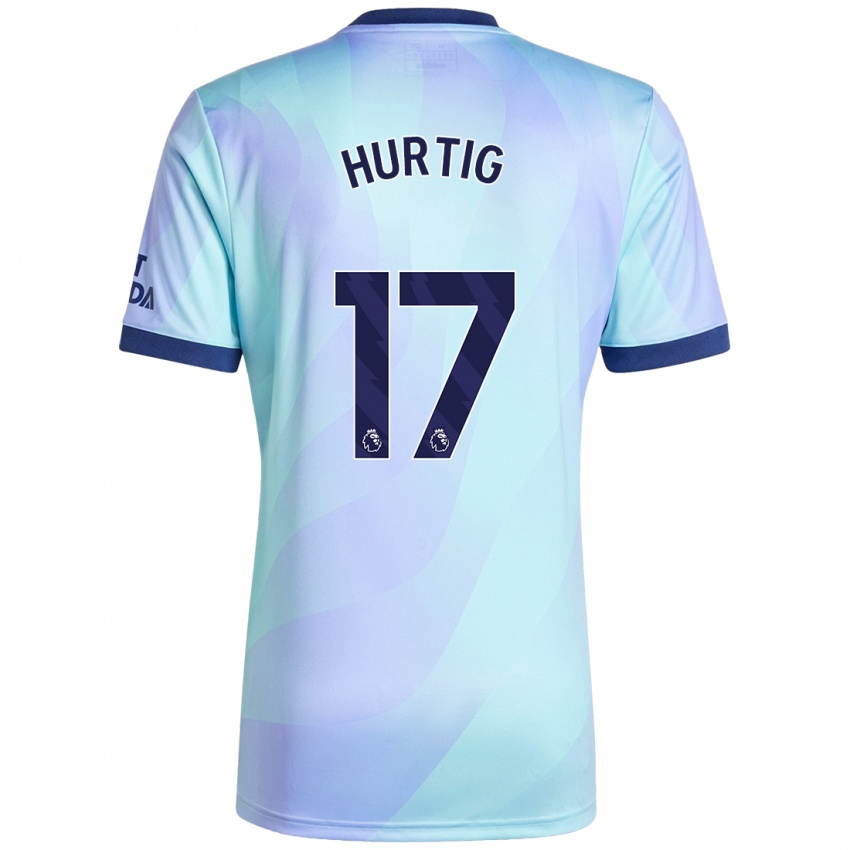 Homme Maillot Lina Hurtig #17 Aqua Troisieme 2024/25 T-Shirt Suisse