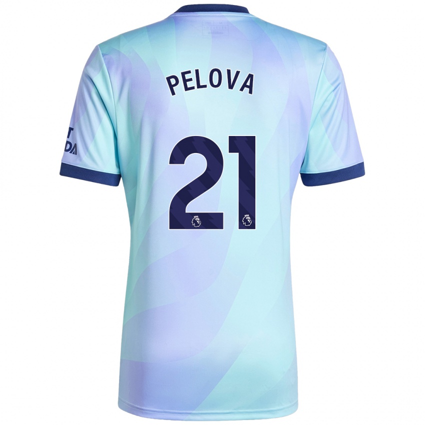 Homme Maillot Victoria Pelova #21 Aqua Troisieme 2024/25 T-Shirt Suisse