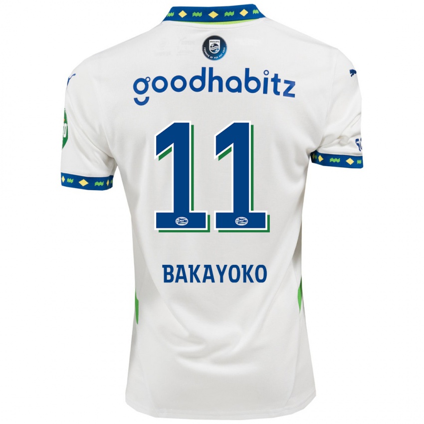 Homme Maillot Johan Bakayoko #11 Blanc Bleu Foncé Troisieme 2024/25 T-Shirt Suisse