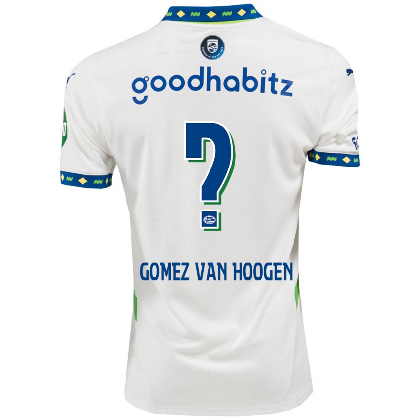 Homme Maillot Samuel Gomez Van Hoogen #0 Blanc Bleu Foncé Troisieme 2024/25 T-Shirt Suisse