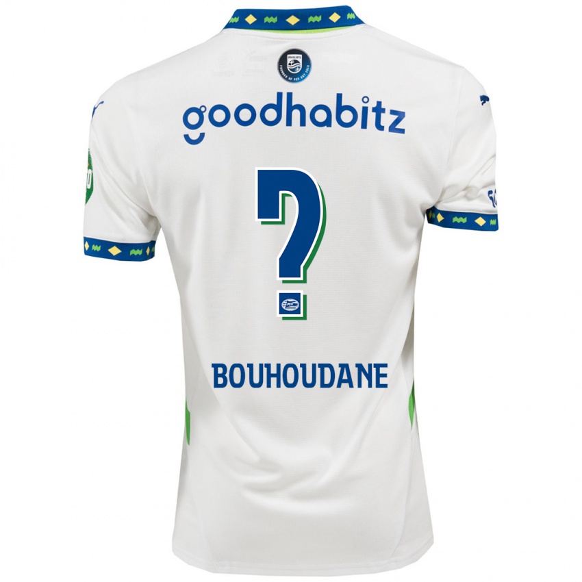 Homme Maillot Sami Bouhoudane #0 Blanc Bleu Foncé Troisieme 2024/25 T-Shirt Suisse