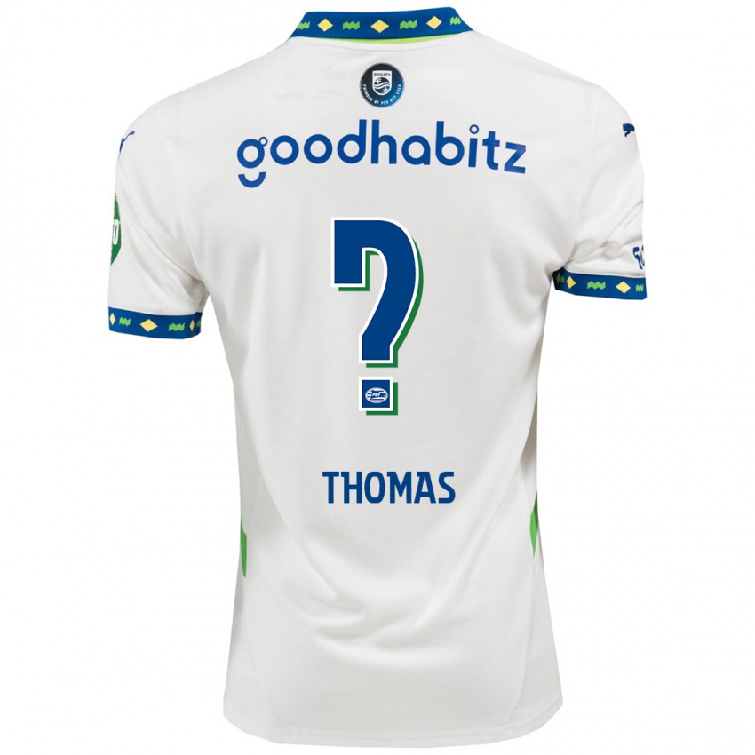 Homme Maillot Ayodele Thomas #0 Blanc Bleu Foncé Troisieme 2024/25 T-Shirt Suisse