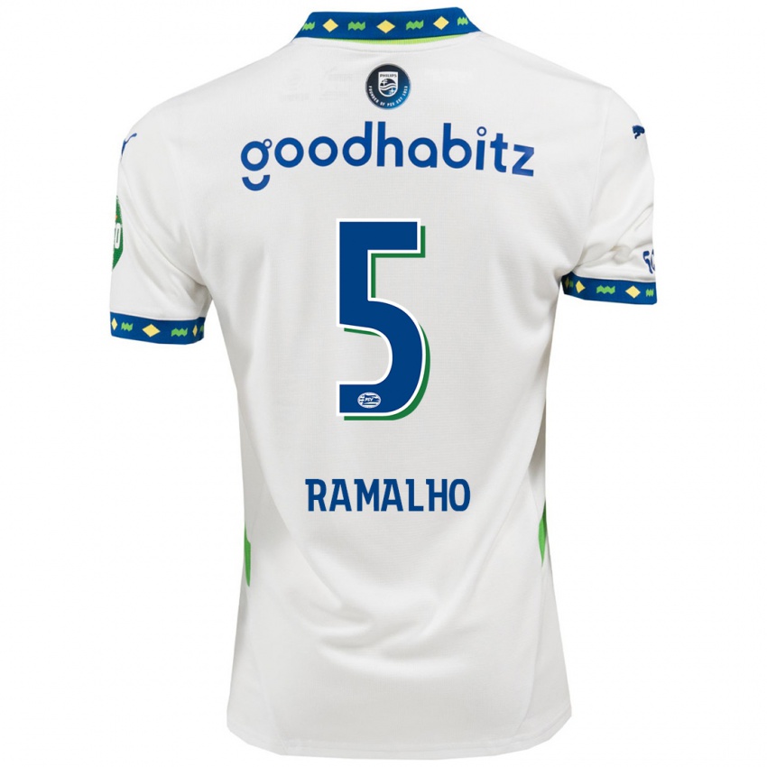 Homme Maillot André Ramalho #5 Blanc Bleu Foncé Troisieme 2024/25 T-Shirt Suisse