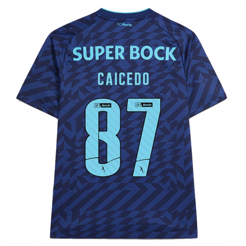 Herren Brayan Caicedo #87 Marineblau Ausweichtrikot Trikot 2024/25 T-Shirt Schweiz