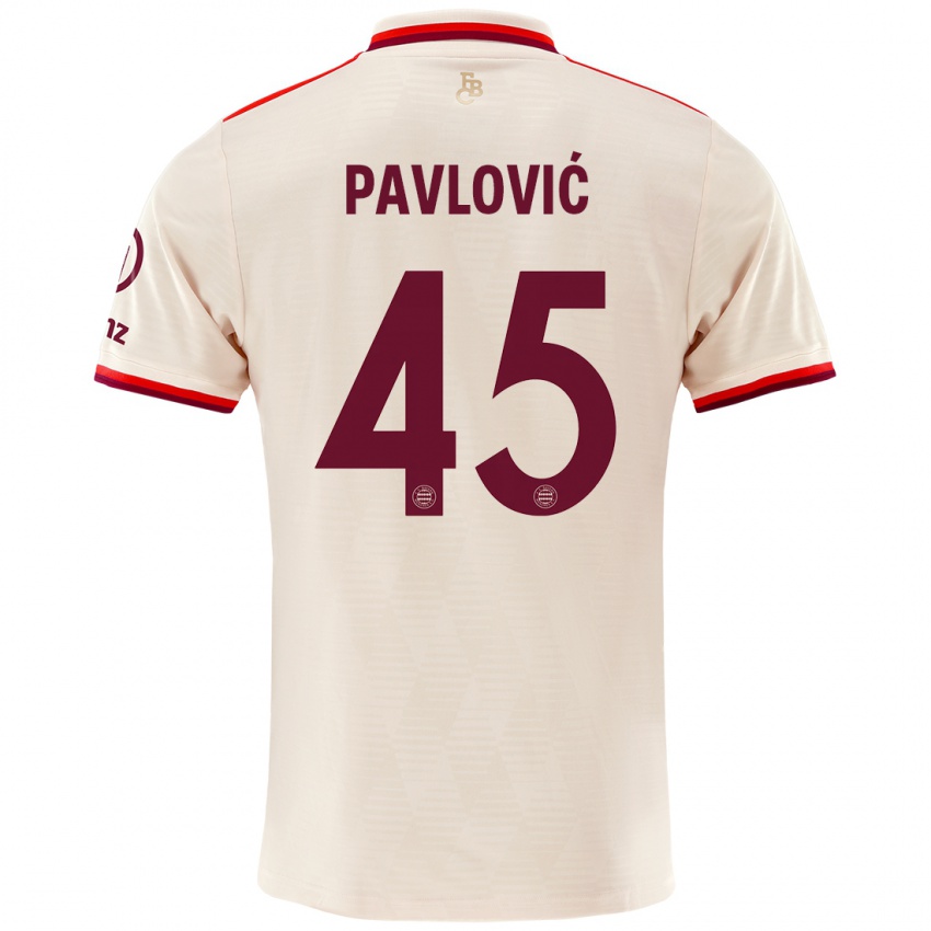 Homme Maillot Aleksandar Pavlovic #45 Lin Troisieme 2024/25 T-Shirt Suisse