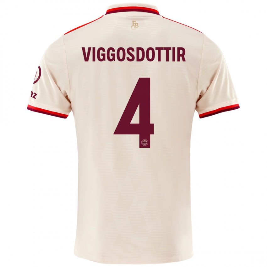 Homme Maillot Glódís Perla Viggósdóttir #4 Lin Troisieme 2024/25 T-Shirt Suisse