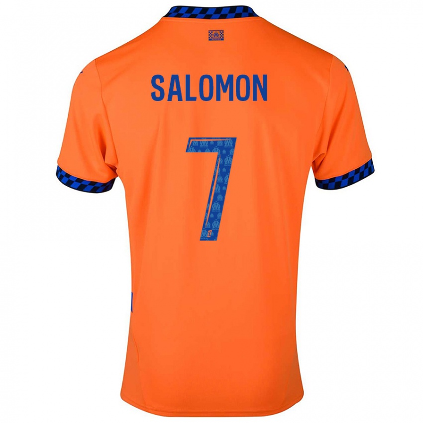 Homme Maillot Maëva Salomon #7 Orange Bleu Foncé Troisieme 2024/25 T-Shirt Suisse