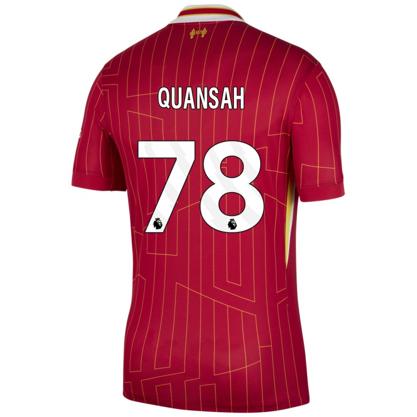 Damen Jarell Quansah #78 Rot Gelb Weiß Heimtrikot Trikot 2024/25 T-Shirt Schweiz