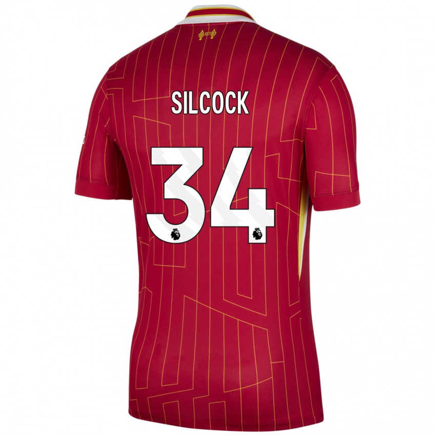 Damen Hannah Silcock #34 Rot Gelb Weiß Heimtrikot Trikot 2024/25 T-Shirt Schweiz