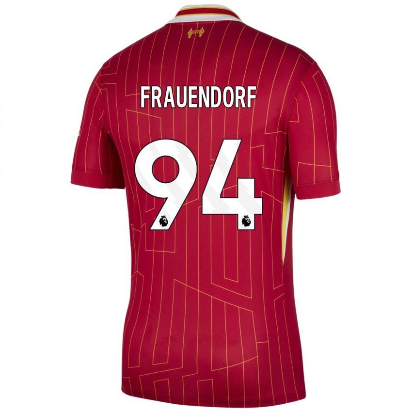 Damen Melkamu Frauendorf #94 Rot Gelb Weiß Heimtrikot Trikot 2024/25 T-Shirt Schweiz