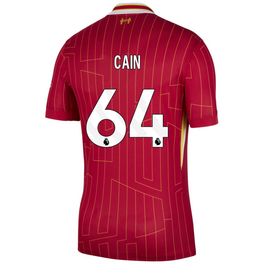 Damen Jake Cain #64 Rot Gelb Weiß Heimtrikot Trikot 2024/25 T-Shirt Schweiz