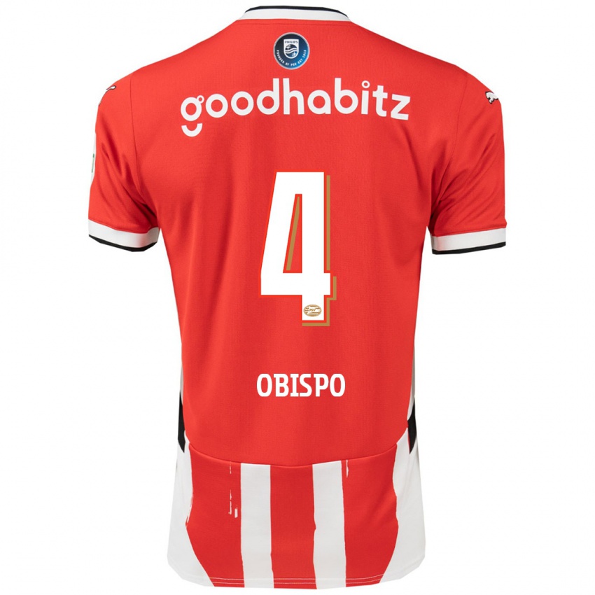 Damen Armando Obispo #4 Rot Weiß Heimtrikot Trikot 2024/25 T-Shirt Schweiz