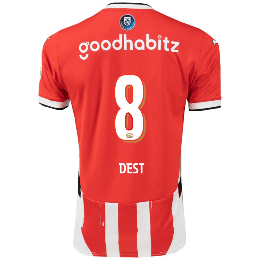 Damen Sergino Dest #8 Rot Weiß Heimtrikot Trikot 2024/25 T-Shirt Schweiz