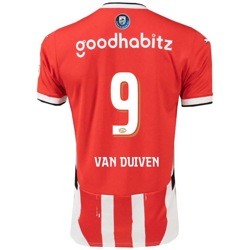 Damen Jason Van Duiven #9 Rot Weiß Heimtrikot Trikot 2024/25 T-Shirt Schweiz