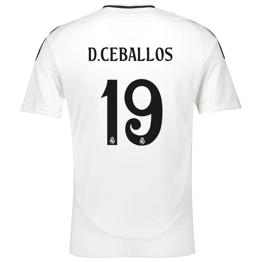 Femme Maillot Dani Ceballos #19 Blanc Tenues Domicile 2024/25 T-Shirt Suisse