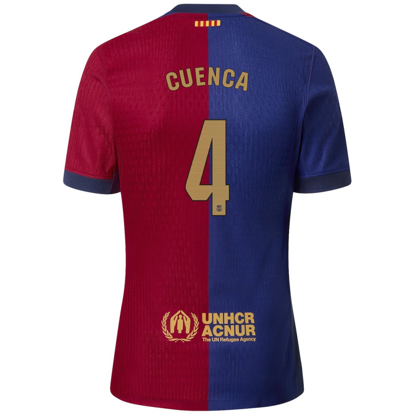 Femme Maillot Andrés Cuenca #4 Bleu Rouge Tenues Domicile 2024/25 T-Shirt Suisse