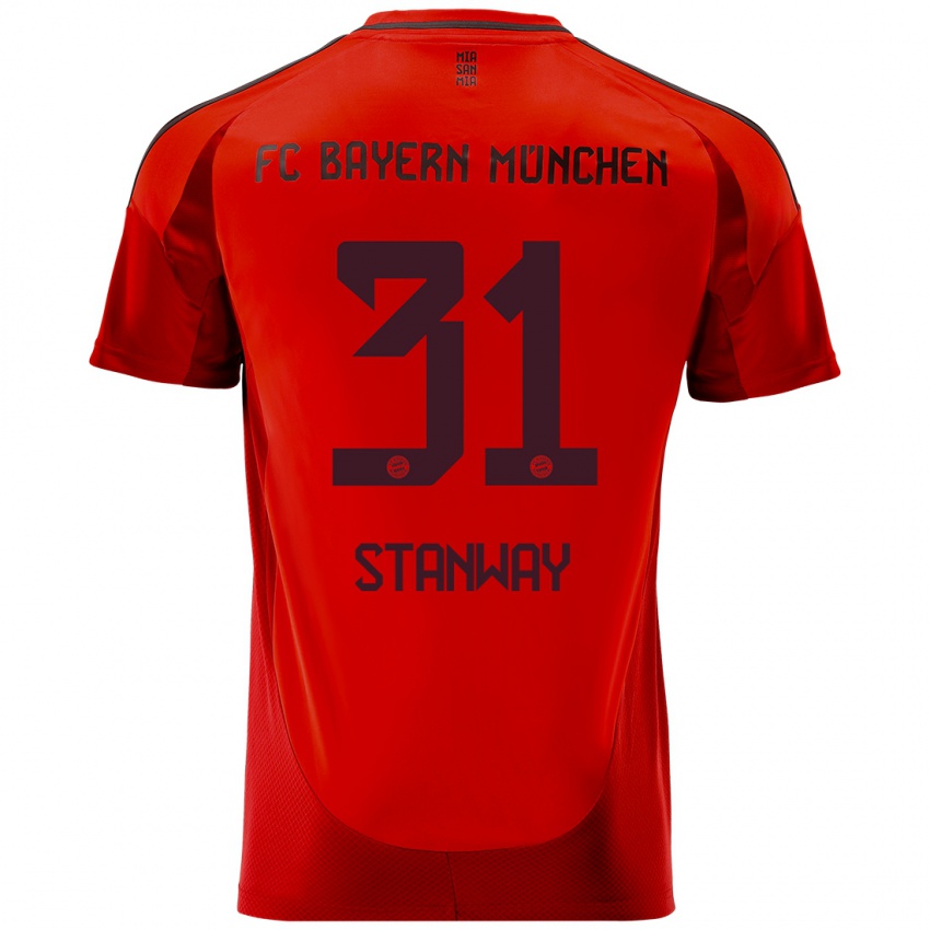 Damen Georgia Stanway #31 Rot Heimtrikot Trikot 2024/25 T-Shirt Schweiz