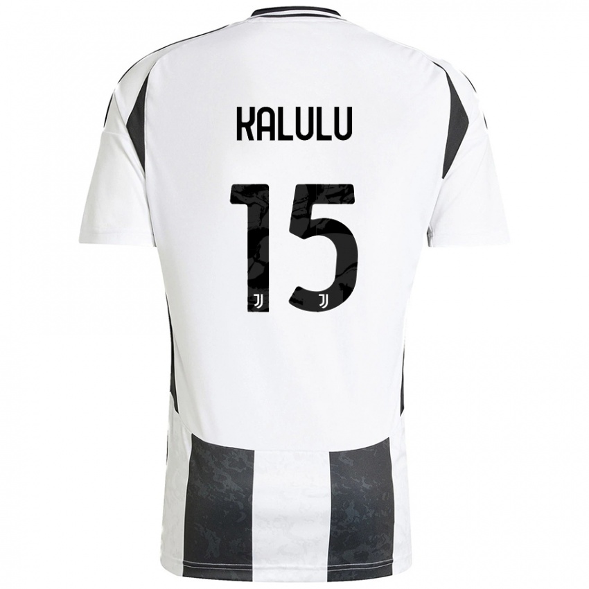 Femme Maillot Pierre Kalulu #15 Blanc Noir Tenues Domicile 2024/25 T-Shirt Suisse