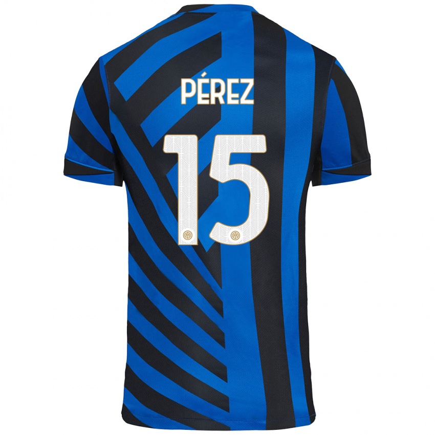 Damen Álex Pérez #15 Blau Schwarz Heimtrikot Trikot 2024/25 T-Shirt Schweiz