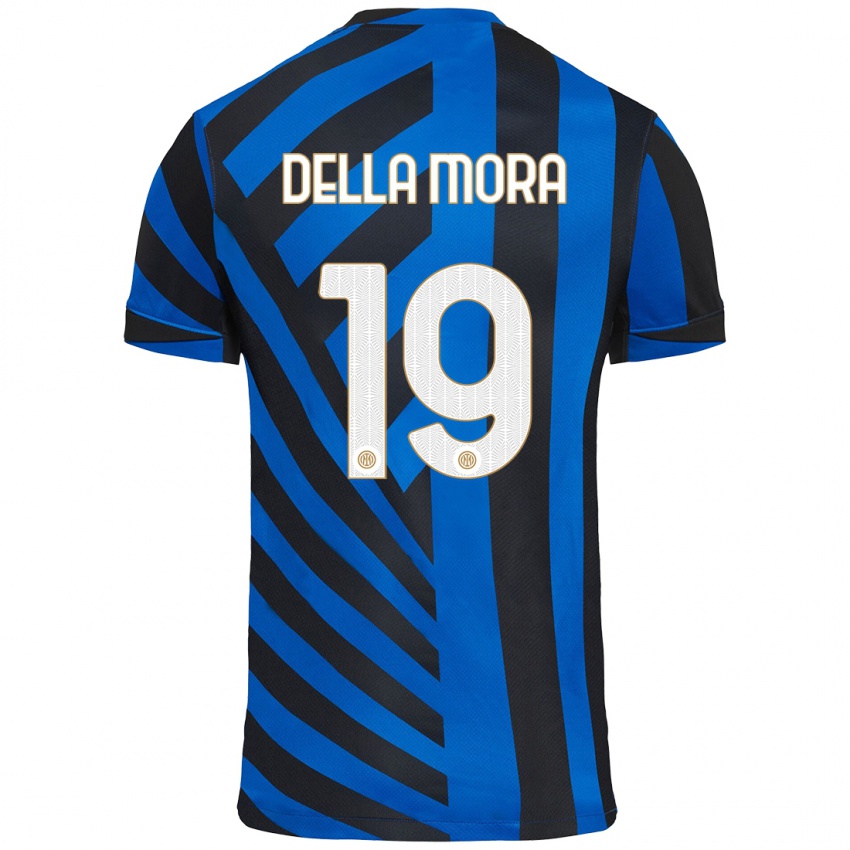 Damen Tommaso Della Mora #19 Blau Schwarz Heimtrikot Trikot 2024/25 T-Shirt Schweiz