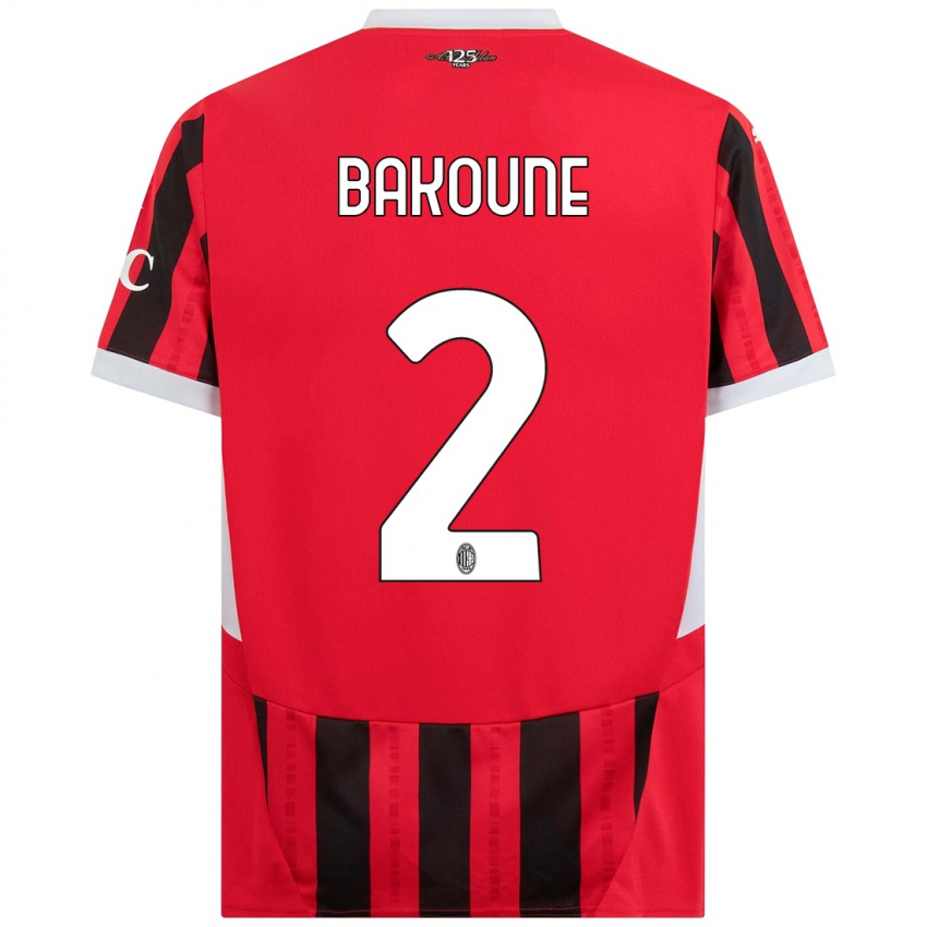 Femme Maillot Adam Bakoune #2 Rouge Noir Tenues Domicile 2024/25 T-Shirt Suisse