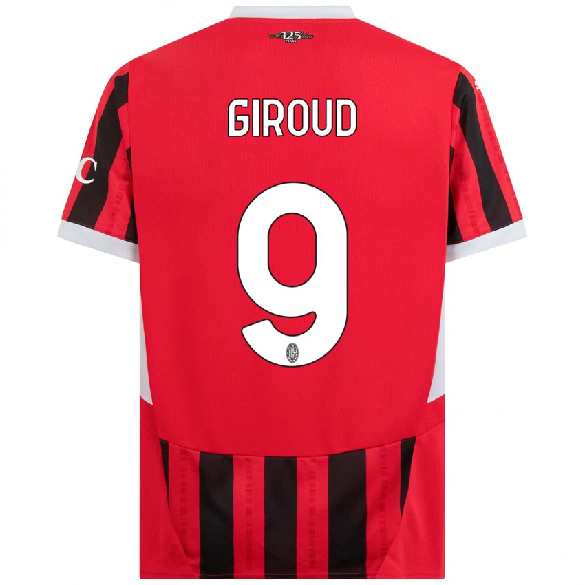 Femme Maillot Olivier Giroud #9 Rouge Noir Tenues Domicile 2024/25 T-Shirt Suisse