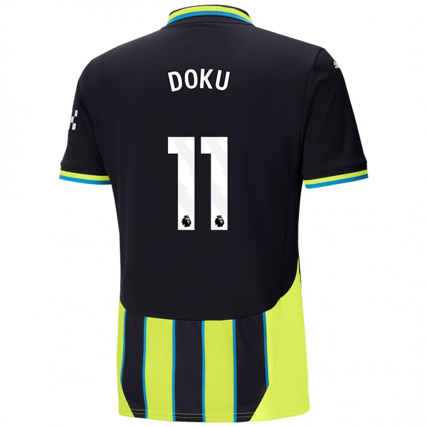 Damen Jeremy Doku #11 Blaugelb Auswärtstrikot Trikot 2024/25 T-Shirt Schweiz