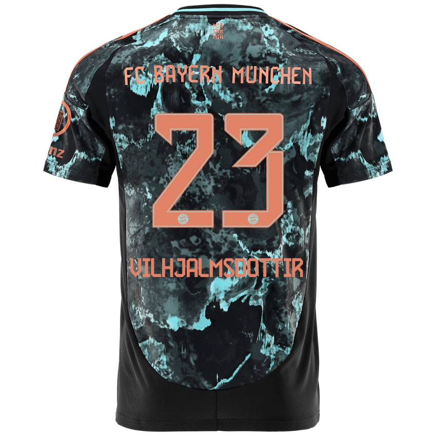 Femme Maillot Karolina Lea Vilhjalmsdottir #23 Noir Tenues Extérieur 2024/25 T-Shirt Suisse