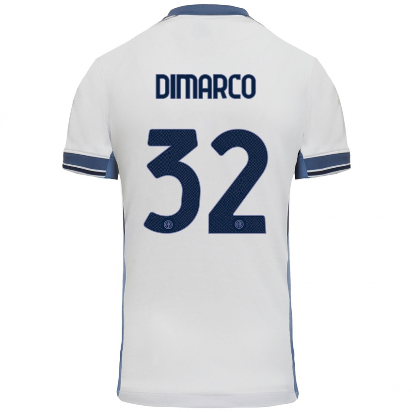 Damen Federico Dimarco #32 Weißgrau Auswärtstrikot Trikot 2024/25 T-Shirt Schweiz