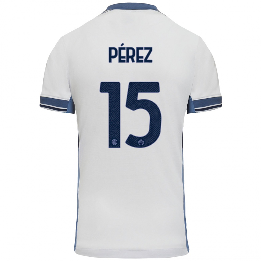 Damen Álex Pérez #15 Weißgrau Auswärtstrikot Trikot 2024/25 T-Shirt Schweiz