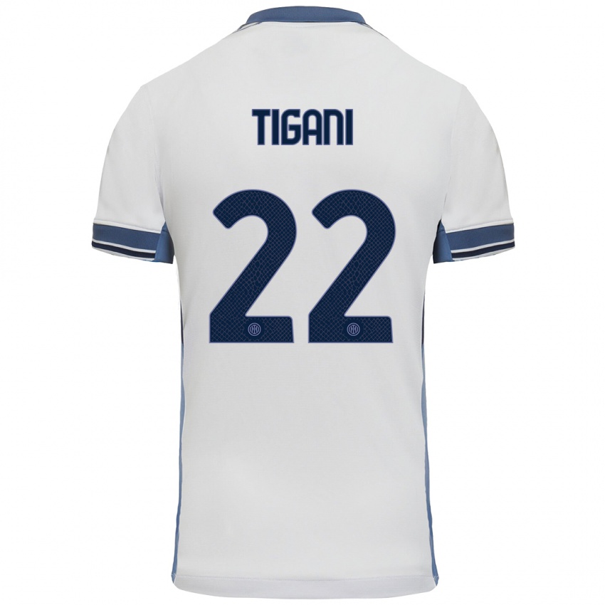 Damen Edoardo Tigani #22 Weißgrau Auswärtstrikot Trikot 2024/25 T-Shirt Schweiz