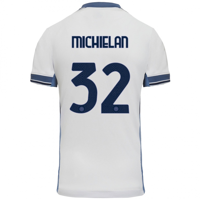 Damen Mattia Michielan #32 Weißgrau Auswärtstrikot Trikot 2024/25 T-Shirt Schweiz