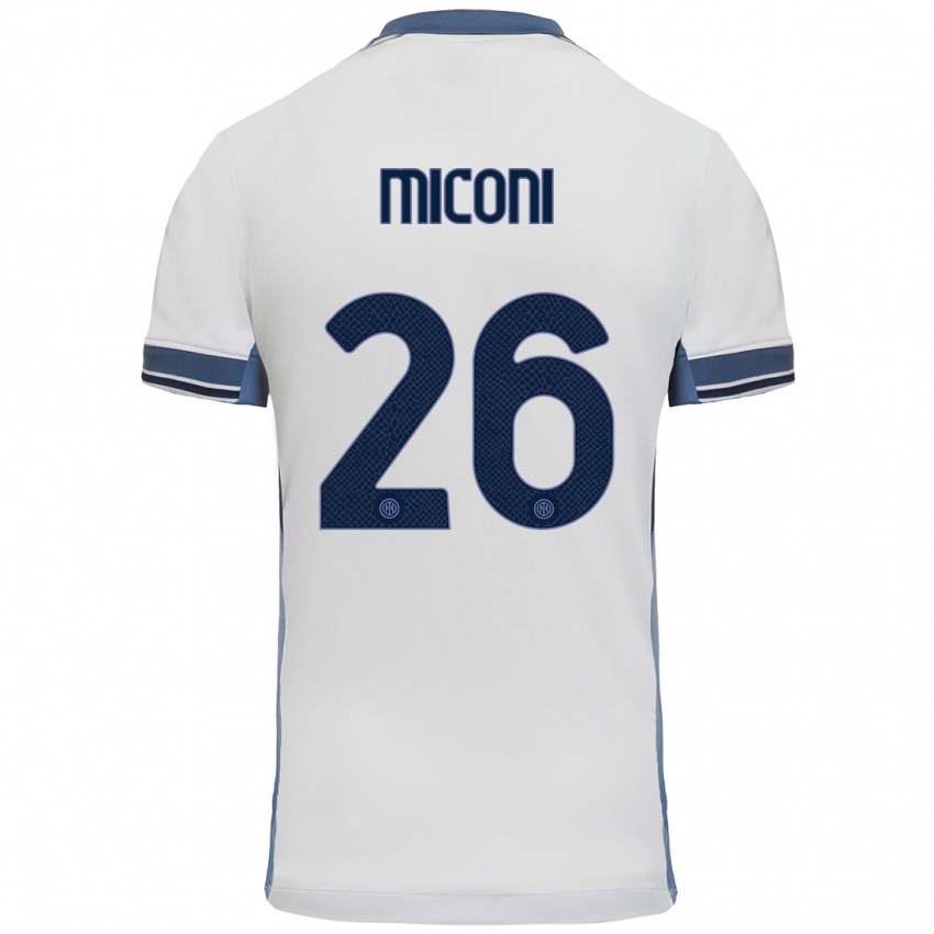 Damen Riccardo Miconi #26 Weißgrau Auswärtstrikot Trikot 2024/25 T-Shirt Schweiz