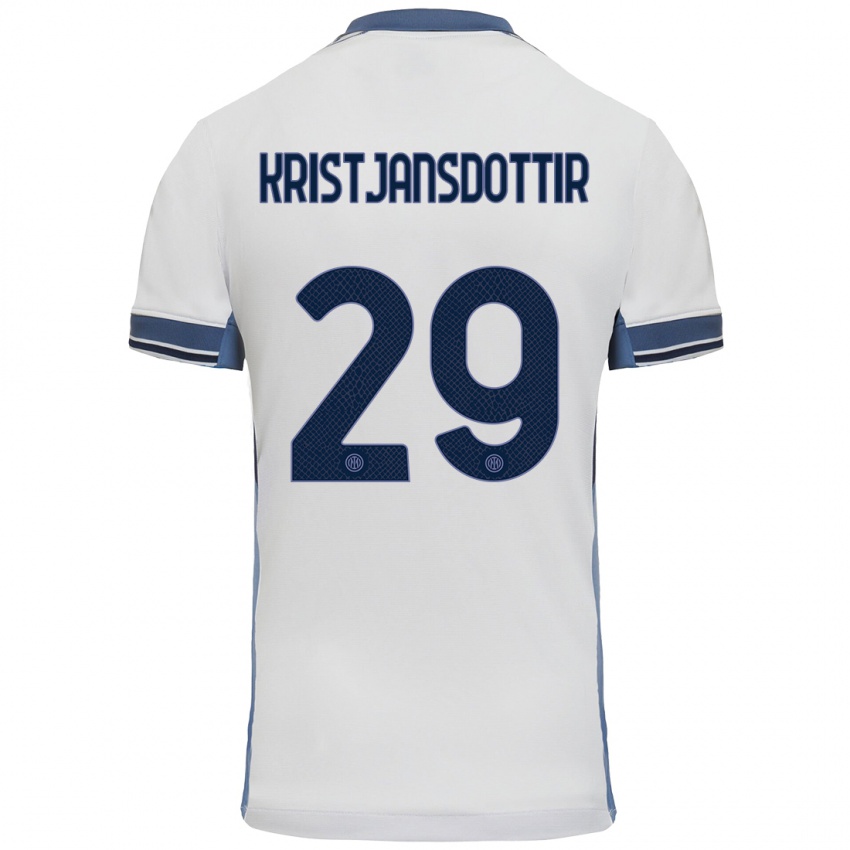 Damen Anna Bjork Kristjansdottir #29 Weißgrau Auswärtstrikot Trikot 2024/25 T-Shirt Schweiz