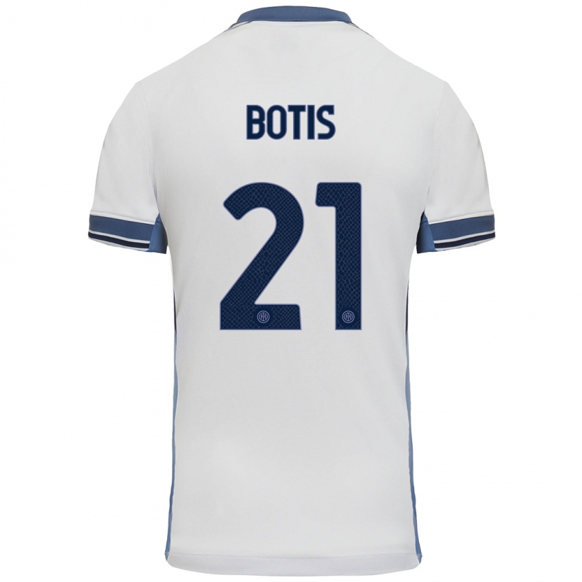 Damen Nikolaos Botis #21 Weißgrau Auswärtstrikot Trikot 2024/25 T-Shirt Schweiz