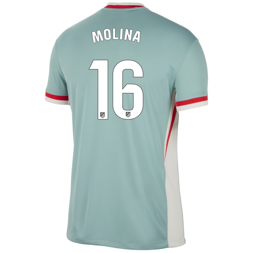 Damen Nahuel Molina #16 Hellbeige Blau Auswärtstrikot Trikot 2024/25 T-Shirt Schweiz