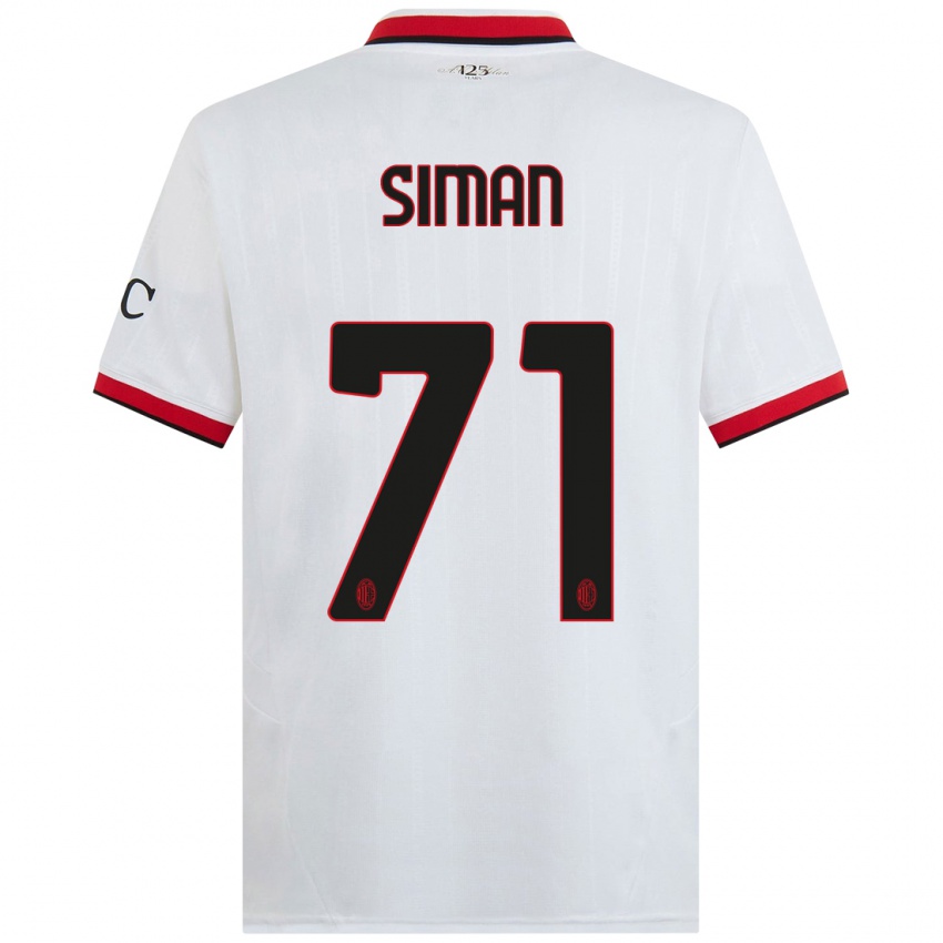 Damen Alexandru Șiman #71 Weiß Schwarz Rot Auswärtstrikot Trikot 2024/25 T-Shirt Schweiz