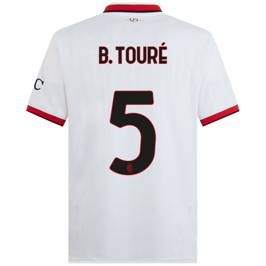 Femme Maillot Fode Ballo-Toure #5 Blanc Noir Rouge Tenues Extérieur 2024/25 T-Shirt Suisse