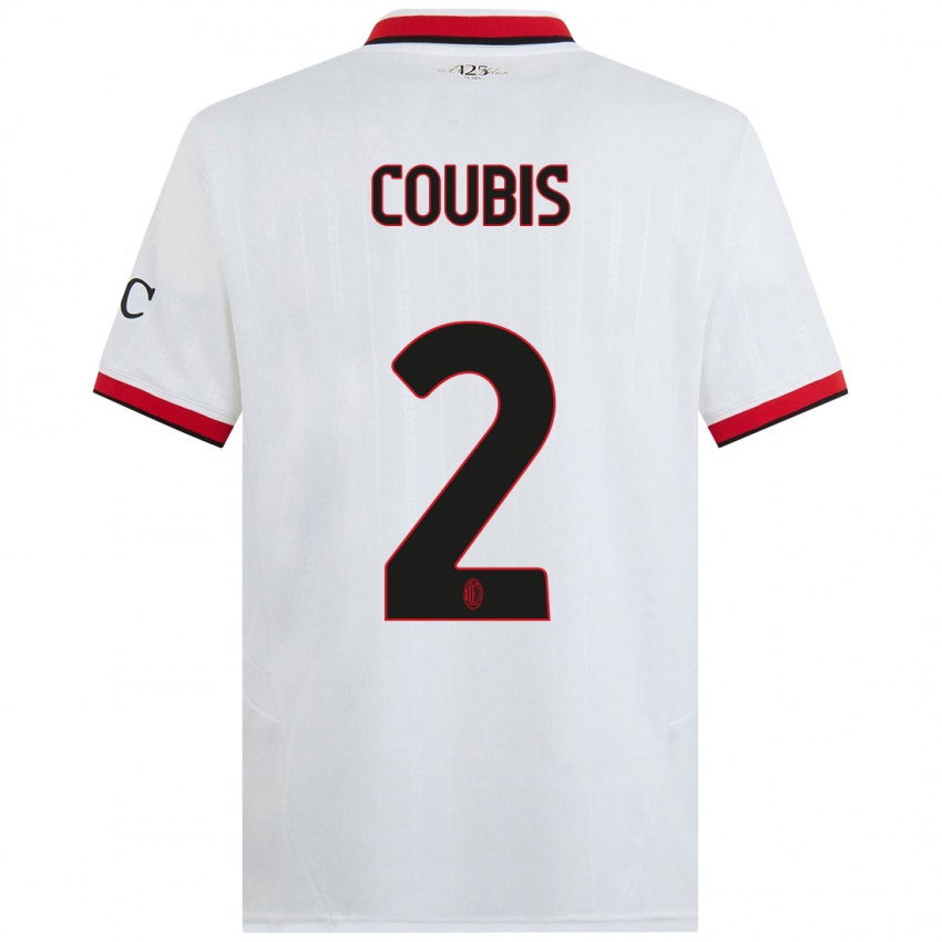 Femme Maillot Andrei Coubis #2 Blanc Noir Rouge Tenues Extérieur 2024/25 T-Shirt Suisse