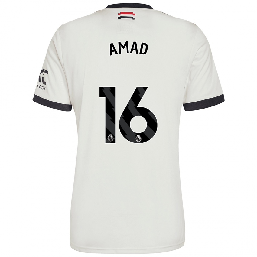 Damen Amad Diallo #16 Cremeweiß Ausweichtrikot Trikot 2024/25 T-Shirt Schweiz