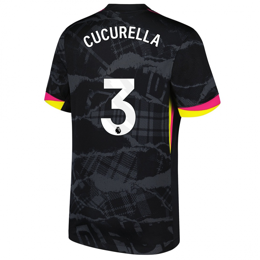 Damen Marc Cucurella #3 Schwarz Rosa Ausweichtrikot Trikot 2024/25 T-Shirt Schweiz