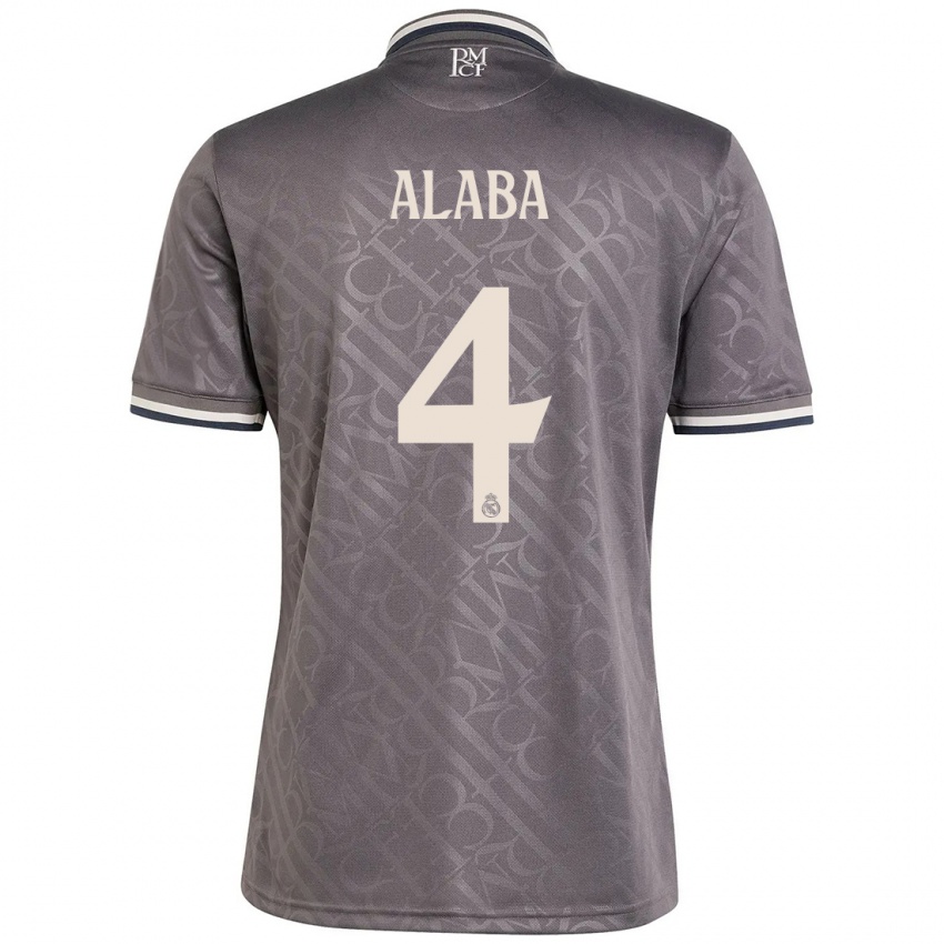 Femme Maillot David Alaba #4 Anthracite Troisieme 2024/25 T-Shirt Suisse