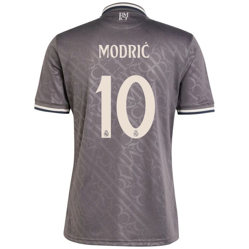 Femme Maillot Luka Modric #10 Anthracite Troisieme 2024/25 T-Shirt Suisse