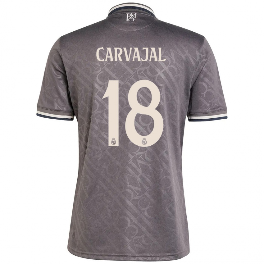 Femme Maillot Angel Carvajal #18 Anthracite Troisieme 2024/25 T-Shirt Suisse